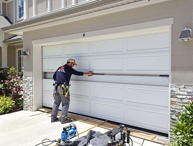 San Gabriel Garage Door Repair team performing complete garage door replacement at San Gabriel residence