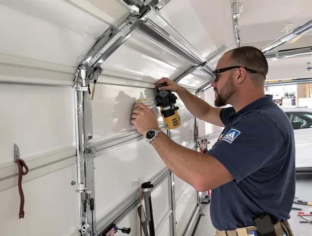 San Gabriel Garage Door Repair technician quieting a noisy garage door in San Gabriel