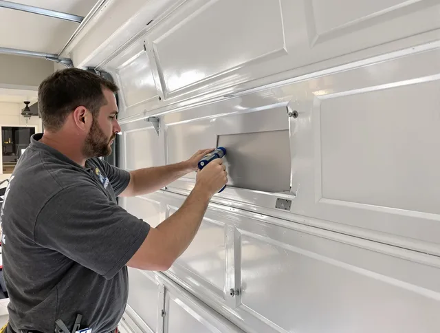 Garage door panel repair by San Gabriel Garage Door Repair in San Gabriel