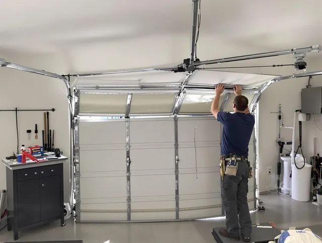 San Gabriel Garage Door Repair specialist performing precise section replacement on San Gabriel garage door